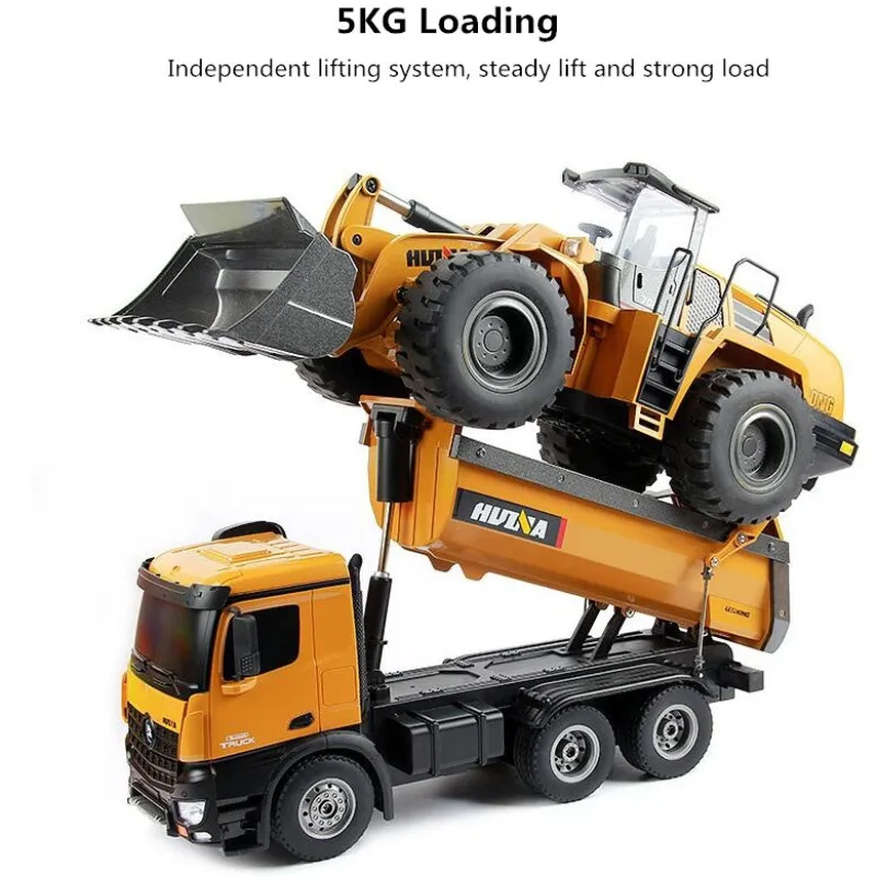 Multi-Functional Dump Truck 2.4G 6WD 5KG Loading Large Size With Loading Auto Un-Load Lifting Engineering Vehicle Long Time Used 2