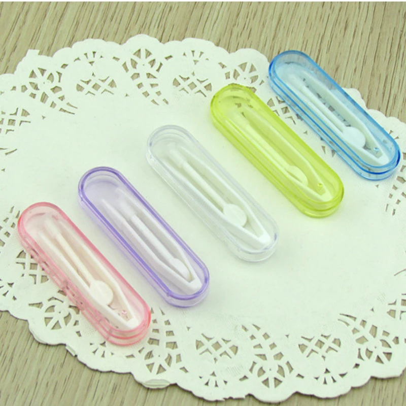 2set/Lot Colorful Tweezers and Suction Stick Contact Lenses Accessories Useful Clamps Travel for Lens Inserter Remover contact lens tools