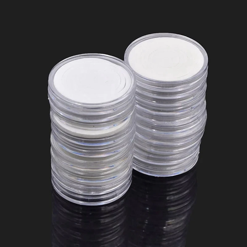HOT-46 mm Coin Capsules Plastic Round Coin Holder Case and 7Sizes (16/20/25/27/30/38/46mm) Protect Gasket 3