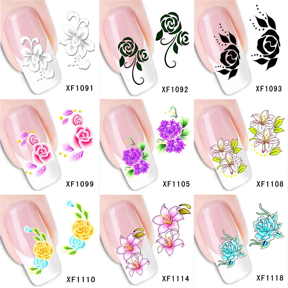 

Florals Designs! Nails Art Manicure Water Decals Decorations Water Transfer Nail Stickers For Nails Tips Beauty