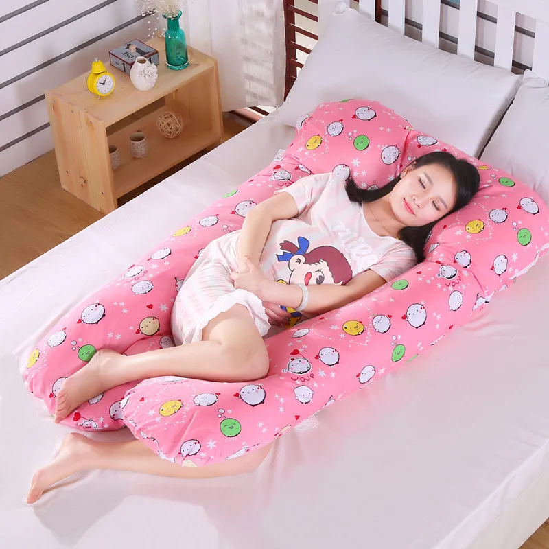 Pregnant women sleep support pillow PW12 100% cotton solid color printing U-type pregnant women pillow pregnant women side sleep