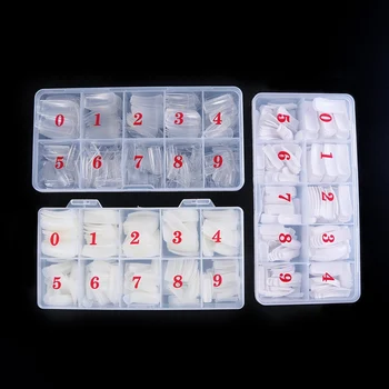 

500 Pcs/pack Fake Artificial Acrylic False Toe Nails Tips Natural White Transparent Toenails Foot Manicure Beauty Nail Tool