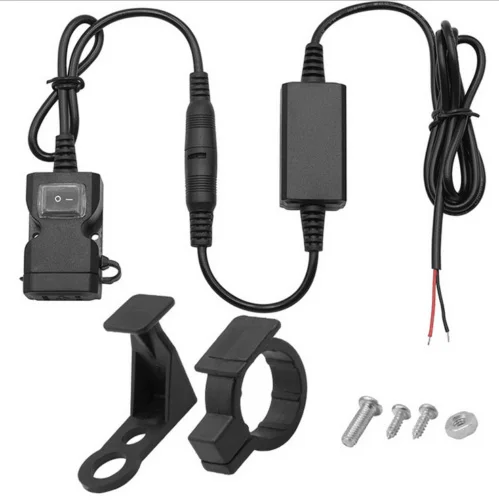 Черный Водонепроницаемый Dual USB 12V мотоциклов Зарядное устройство гнездо w/переключатель и крепления мото Зарядное устройство - Цвет: Черный