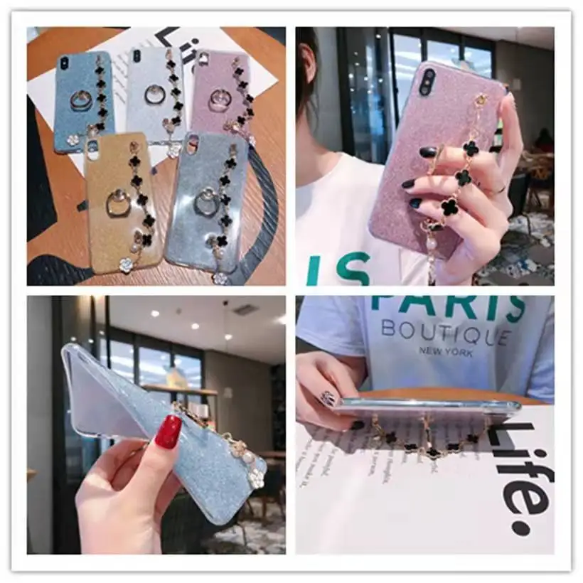 

Four Clover Glitter Case Cover For Huawei Honor 7C 7S 7X 8 8A 10 8C 8S 9 7A 10 10i 20i Enjoy 9 9S Lite Pro GR5 GR3 2017