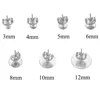 50pcs Stainless Steel 3 4 5 6 8 10 12mm Stud Pin Earring Base Earring Settings DIY For Jewelry Making 6