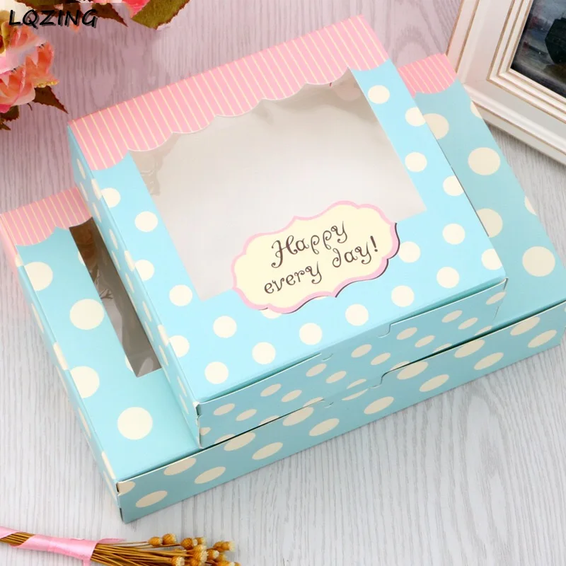 20pcs Paper Gift Box With Window Wedding Party Rose Wreath Kraft Cake Food Packaging Candy Cookies Cupcake paper boxes | Дом и сад