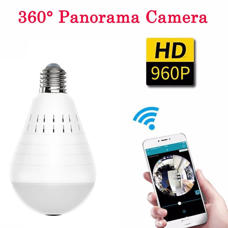 Mini Camera Sailvde Security Protection 960P for iP Android 360 Panorama Video Wifi Light Bulb Surveillance Cam Motion Sensor |