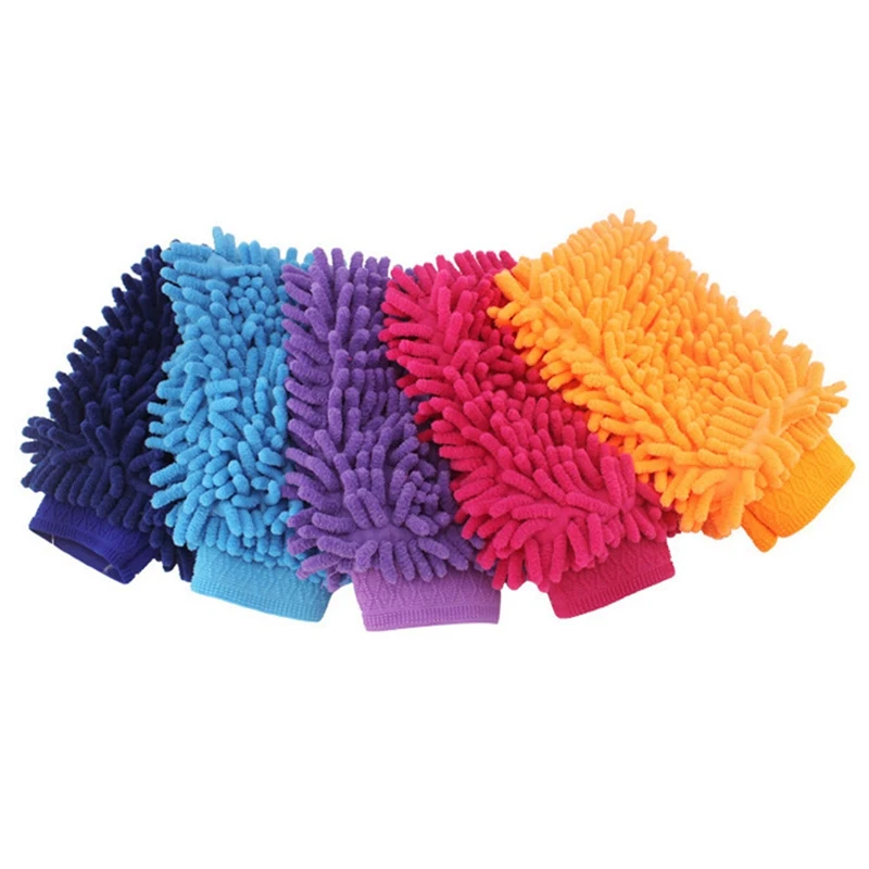 

Car Ceanning Gloves Double-sided Chenille Coral Velvet High-Density Car Wash Gloves Cleaning Tool Gloves Random Color