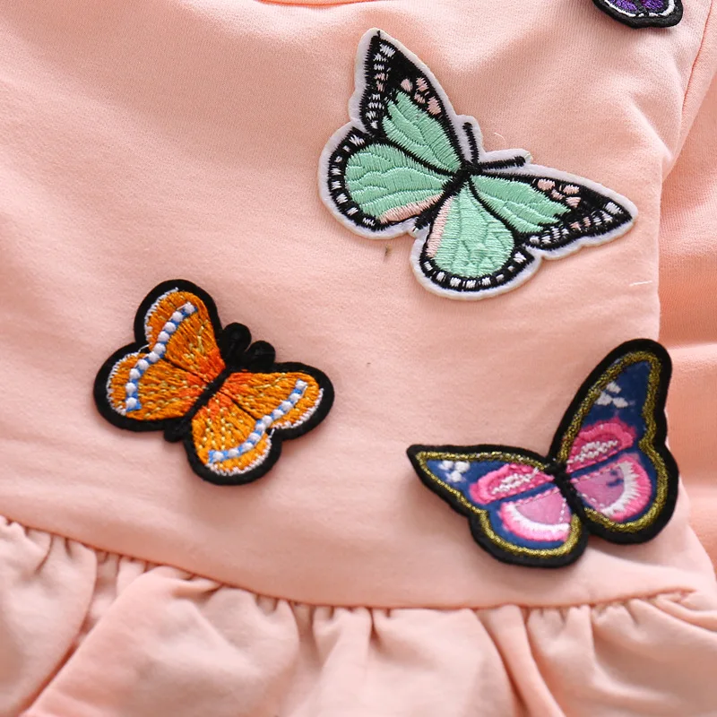 Одежда для маленьких девочек; комплект из двух предметов; хлопковая одежда Минни; одежда для маленьких девочек; милая повседневная спортивная одежда с принтом бабочки; Комплект для малышей