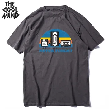 

COOLMIND 100% cotton short sleeve funny never forget printmen T shirt cool loose men tshirt o-neck t-shirt men tee shirts tops