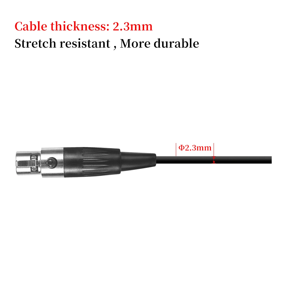 Iiimymic Profissional Preto Fone de Ouvido Microfone Pinos Xlr Ta4f Headworned Microfone Duplo Gancho da Orelha para Shure Sistema Bodypack sem Fio - Image 5