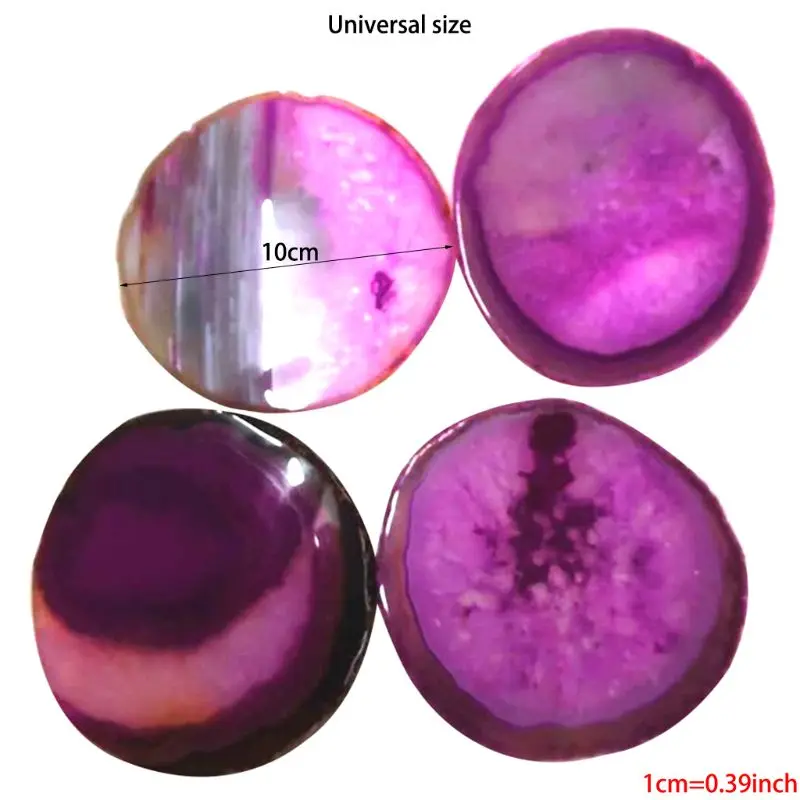 

Agate Coasters For Drinks, BIG Natural Crystal Stone Slice Set of 4-Pack Random Sizes Between 3.15 And 4" Y4QB