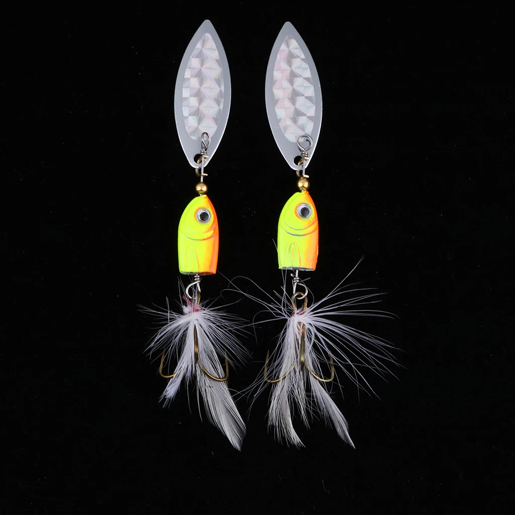 5pcs Fishing Lure Spinnerbait, Bass Trout Salmon Hard Metal Spinner Baits Kit Fishing Tackles