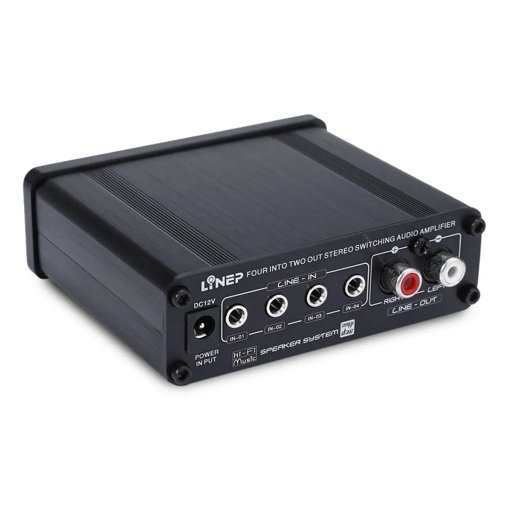 A926 4 Input and 2 Output Audio Signal Switcher Headphone Speaker Switch With Volume Adjustment and Switch