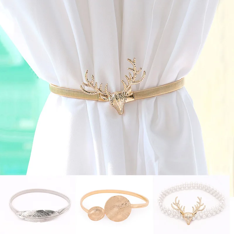 ⚡️Metal Curtain Clip Tieback Buckle Clips Curtain Holders Golden Silver Color Leaves Bow Elk Buckle Tie Back Curtain Accessories