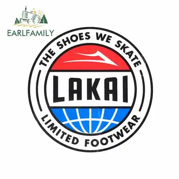 

EARLFAMILY 13cm x 12.9cm For Lakai Circle Red - Blue Funny Car Stickers Fashion DIY Hip Hop Vinyl Car Wrap Bumper Decoration
