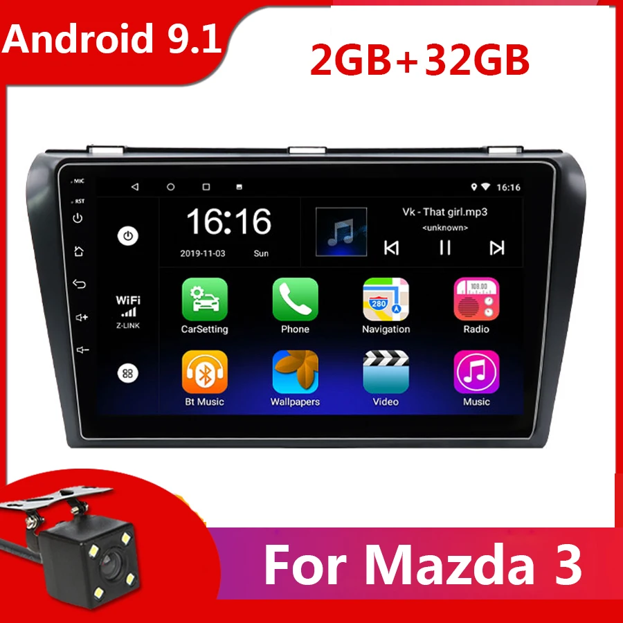 Автомагнитола 9 дюймов мультимедийный видеоплеер 2 Din на платформе Android 1 с GPS