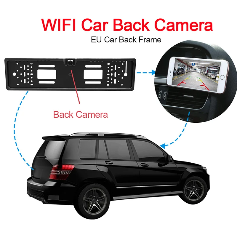 

EU Europe License plate frame back WIFI AP Wireless DIY mount camera Car France Germany UK De Wide Angle Video Recorder
