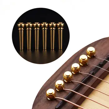 

SOLO 6 Pcs Guitar Solid String Cone Nail Guitar Bridge Pins with Brass String Nails Pin Folk Acoustic Classical Guitar Tool