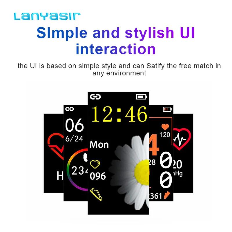 Lanyasir M4 смарт-Браслет фитнес-трекер часы спортивный браслет сердечный ритм кровяное давление монитор смарт-ленты здоровье браслет M4
