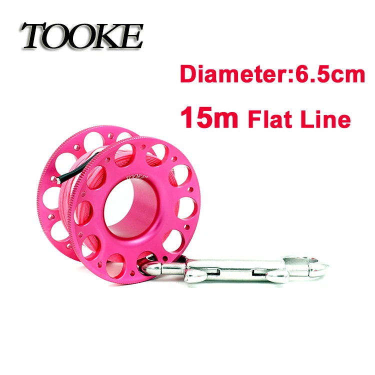 TOOKE 4色铝合金线轮2mm 玫红色+玫红线15m TG739BMei15