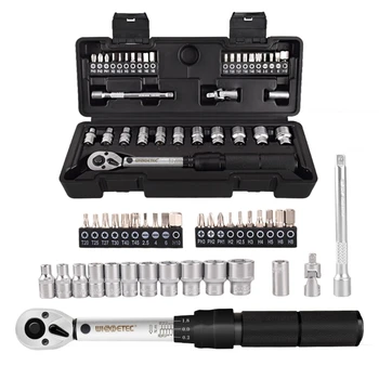 

35pcs/set 2-20Nm Ratchet Adjustable Torque Wrench Socket Bit Bicycle Repair Tool M17E