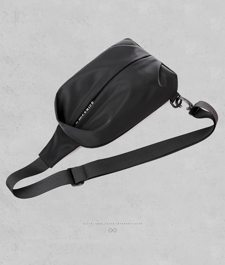 Wobag Мужская оксфордская модная сумка на ремне нагрудная черная однотонная Повседневная сумка через плечо на молнии