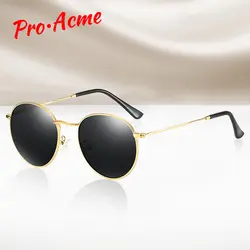 Pro acme брендовые классические винтажные круглые поляризационные солнцезащитные очки женские круглые Ретро розовое зеркало линзы