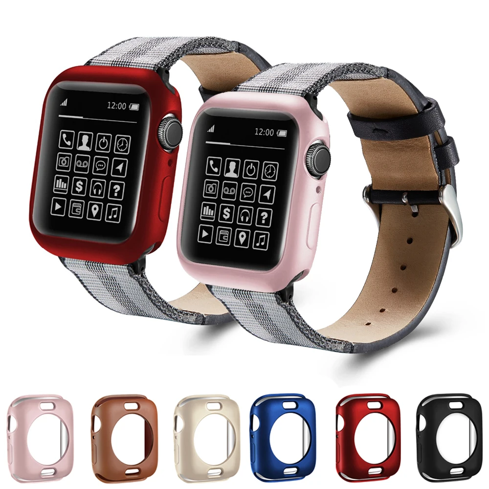 

6 Color TPU Watch Case For apple watch Series4 44/40mm Bumper Frame Protector Case For iwatch 3 2 1 42mm 38mm Watch Accessories