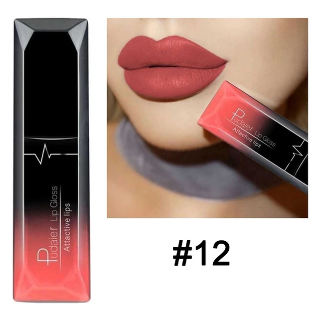 Waterproof Nude Matte Velvet Glossy Lip Gloss Lipstick Lip Balm Sexy Red Lip Tint 21 Colors Women Fashion Makeup Christmas Gifts 12