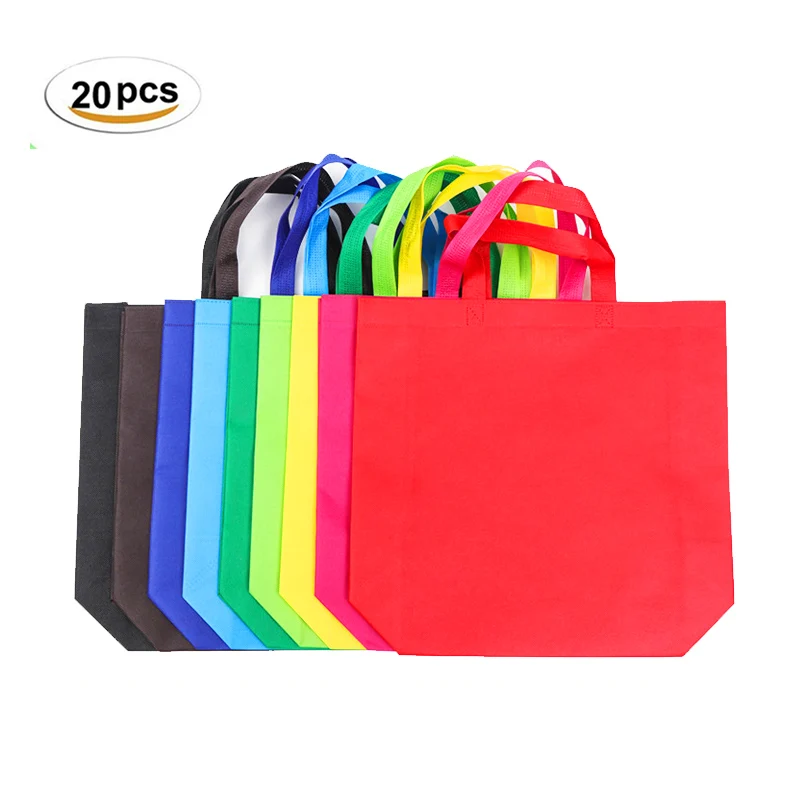 20Pcs Multi-use gift bag with Handle Women Shopping Bag Solid Color Non-woven Kids Birthday Party favor DIY Craft Gift Tote Bags 20Pcs Multi-use gift bag with Handle Women Shopping Bag Solid Color Non-woven Kids Birthday Party favor DIY Craft Gift Tote Bags