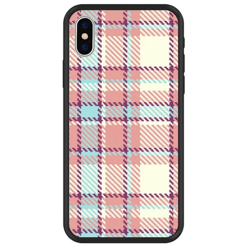 Мультяшный чехол для телефона, чехол для iPhone 7, 8 Plus, XR, X, XS, MAX, 6, 6S Plus, X, 5, SE, классический черный чехол в клетку для телефона, для iPhone 8, 7 Plus - Цвет: A202361