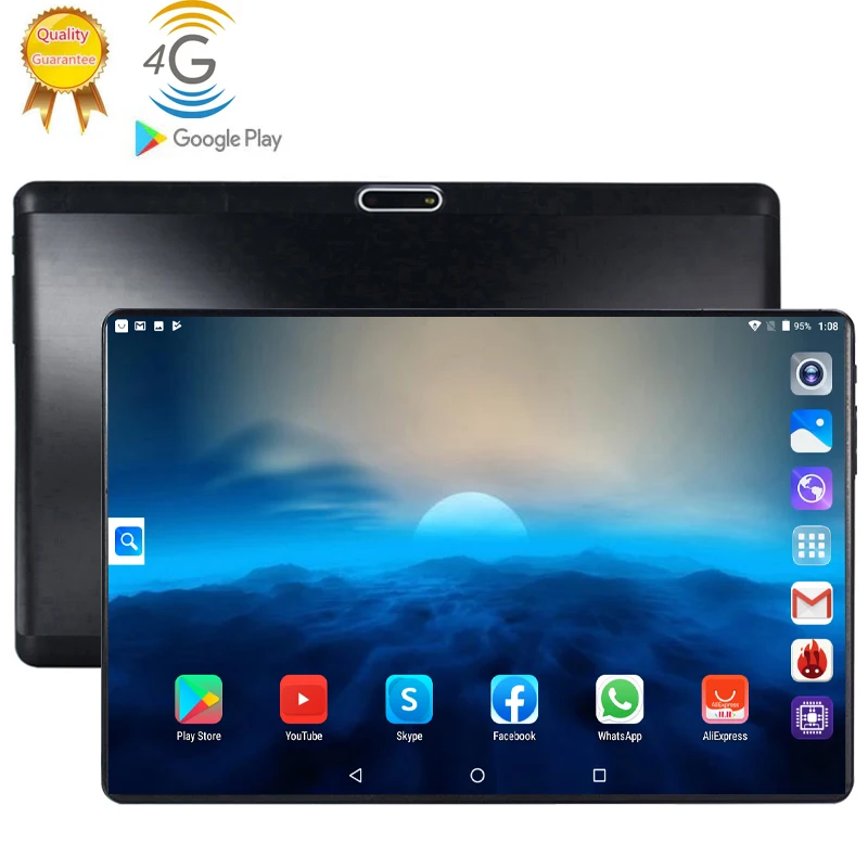 

Tablet 10.1 inch LTE 3G Phone Call Tablets Octa Core Android 9.0 Tablet pc 6G+128G WiFi GPS Bluetooth Dual SIM IPS Screen 128GB