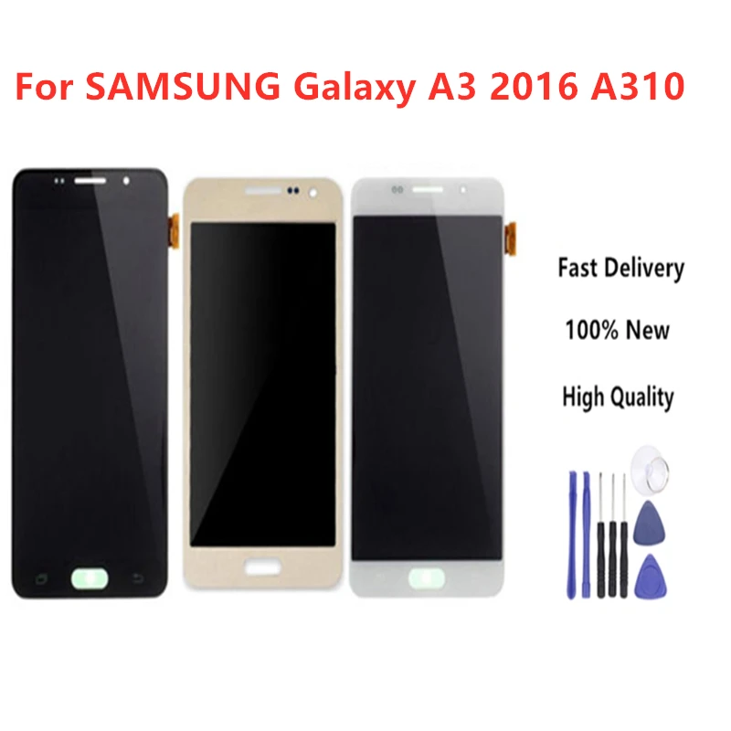 

Perfect quality For SAMSUNG Galaxy A3 2016 A310 A310F Display Touch Screen Digitizer Replacement Display LCD+Tools