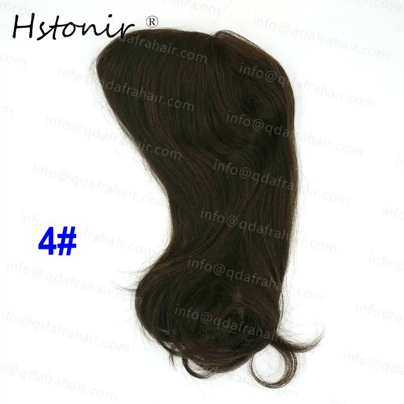 Hstonir Toupee Woman 613 Human Hair Top Piece European Remy Hair One Piece Hair Topper Mono Fishnet Clip Wig TP07