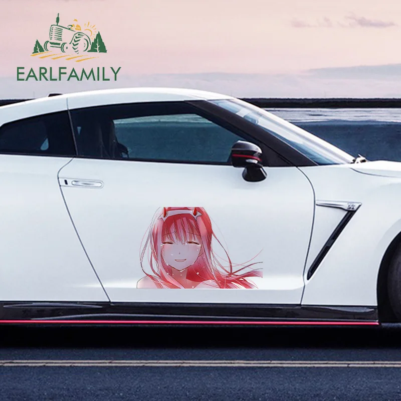 

EARLFAMILY 43cm x 27.4cm For Zero Two Car Stickers Vinyl Material Fine Decal Motorcycle Personality Occlusion Scratch Decor