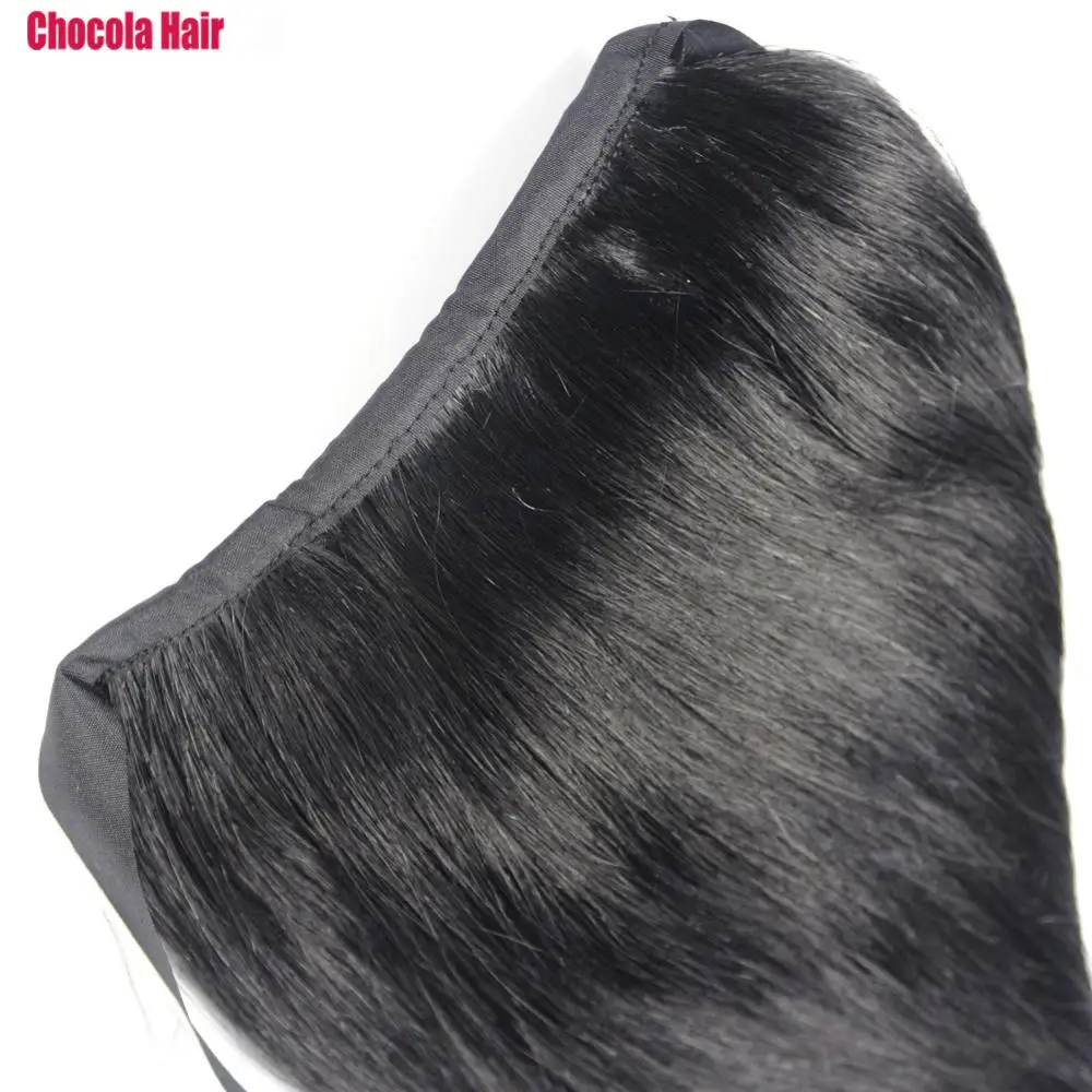 Chocola 16"-24" 80g Brazilian Machine Made Remy Hair Ribbon Ponytail Clip In Human Hair Extensions Horsetail Stragiht