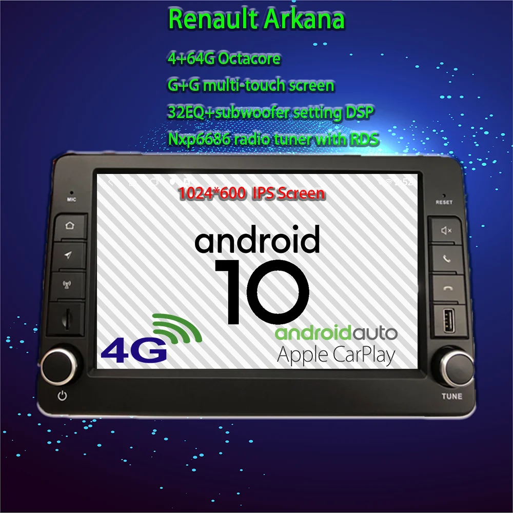 Восьмиядерный автомобильный dvd плеер 2 din android Авторадио gps навигация Renault arkana