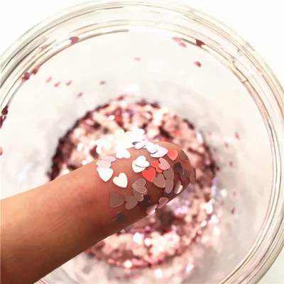 Light Pink Ультратонкие 3 мм сердечки блестящие пайетки для рукоделия ПЭТ пайетки для ногтей Искусство Маникюр Свадьба Рождество Конфетти украшения 8 г - Цвет: Light Pink