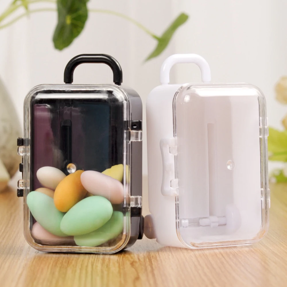 

12pcs/set Mini Travel Luggage Suitcase Design Candy Box Wedding Gift Box Creative Candy Box Toy Small Storage Box 7.5*5*3.5CM