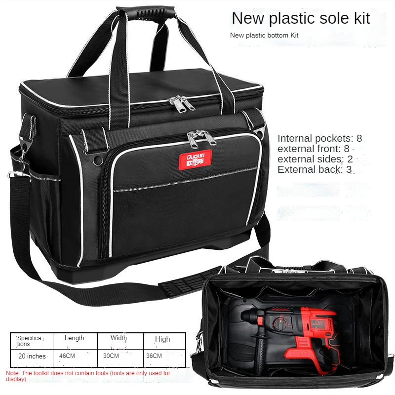 tool chest Tool Bag Thickened Fabric Electrician Bag 1680D Oxford Waterproof Wear-Resistant Strong Anti-Fall Storage Toolkit best rolling tool box