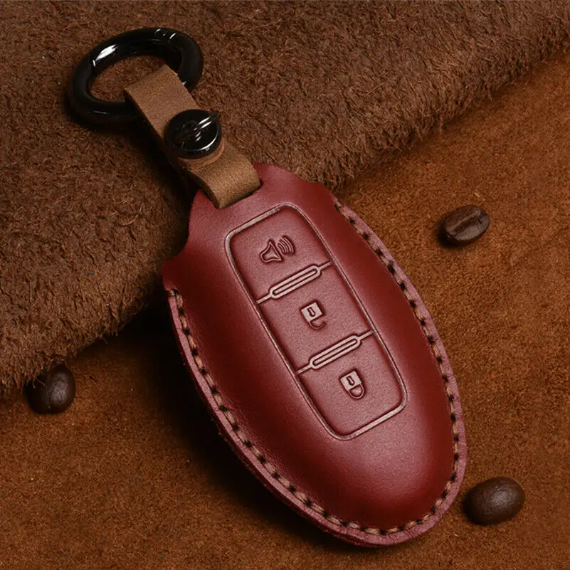 In Pelle di Cavallo pazzo Copertura Della Cassa Chiave Dell'automobile Caso Chiave per Infiniti FX35 FX37 FX50 G25 G35 G37 JX35 M35 M37 m45 Q70 Accessori - Hce3a0f7eff1040758bed9552f1df0976E