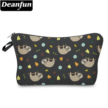 

Deanfun Printing Sloth Cosmetic Bag Blue Flowers Leaf Fashion Makeup Bag Waterproof Organizer 52017