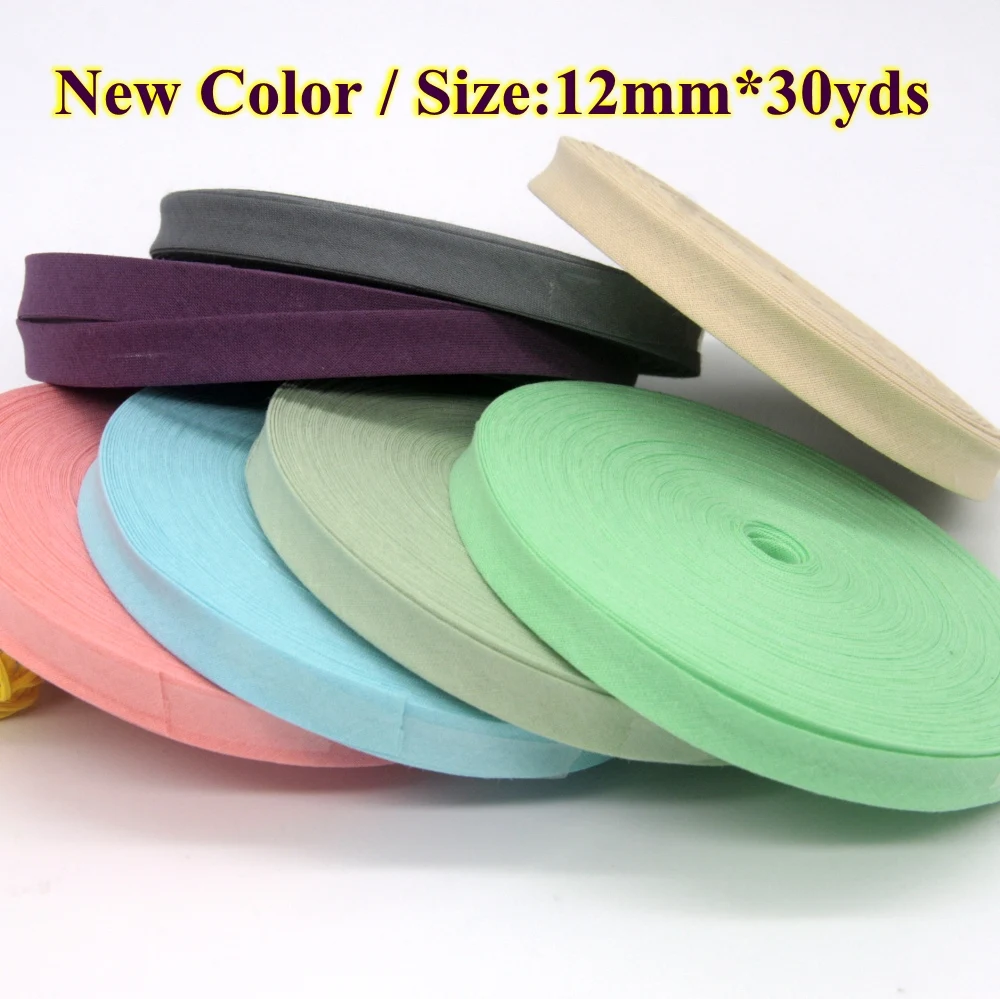 Polyester Bias Binding Tape,bias tape,size:12mm, width:1/2 inch, 30yds the  narrow bias tape DIY Sewing folded bias tape