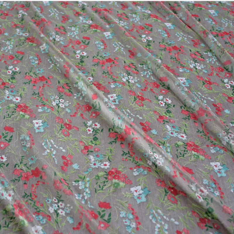 Полметра маленькая Цветочная шифоновая ткань с рисунком для платья Солнцезащитная рубашка шарфы женская одежда T888