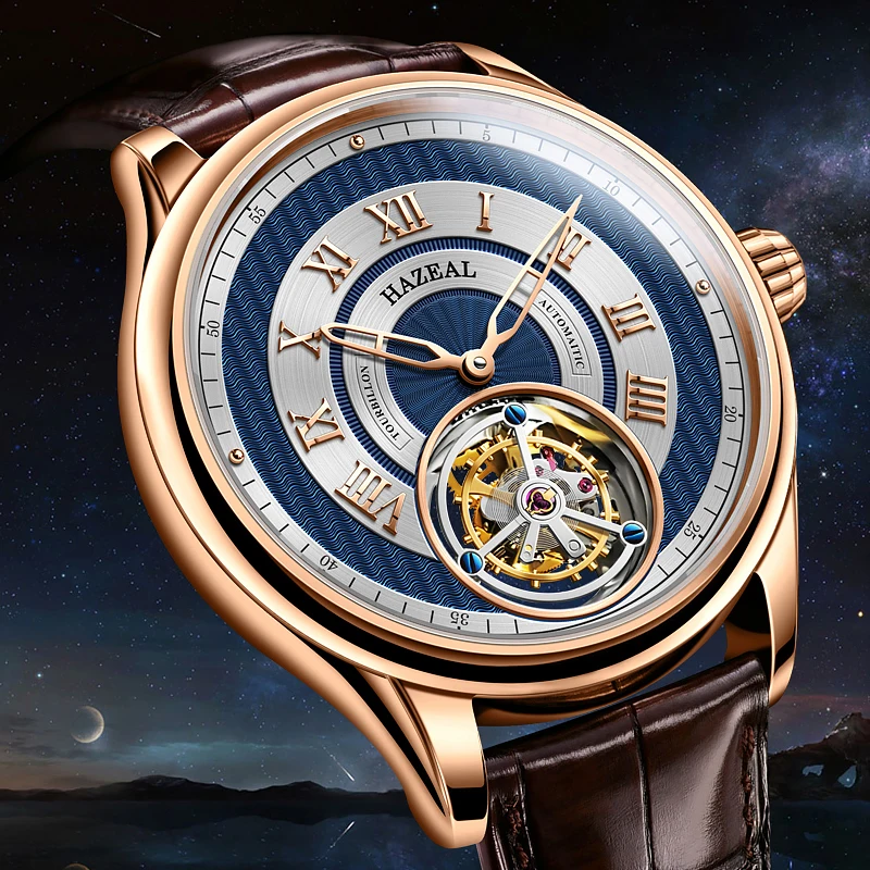 

Switzerland Brand Tourbillon Men's Mechanical Watch Seagull Movement Luxury Fashion Man Business With Genuine Leather 2020