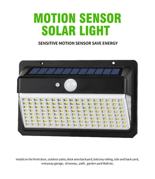 

New Rechargeable Solar Light 158 LED IP65 Waterproof PIR Motion Sensor Security Solar Wall Lamp Outdoor Emergency Street Lights