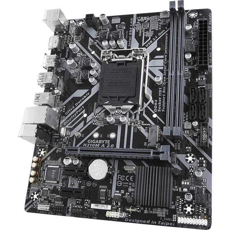 Материнская плата Gigabyte H310M A 2.0 Soc-1151v2 Intel H310 2xDDR4 mATX AC`97 8ch(7.1) GbLAN+HDMI+D