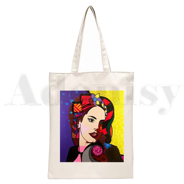 Lana Del Rey LOGO Printed Graphic Hipster Cartoon Print Shopping Bags Girls Fashion Casual Pacakge Hand Bag N1656W