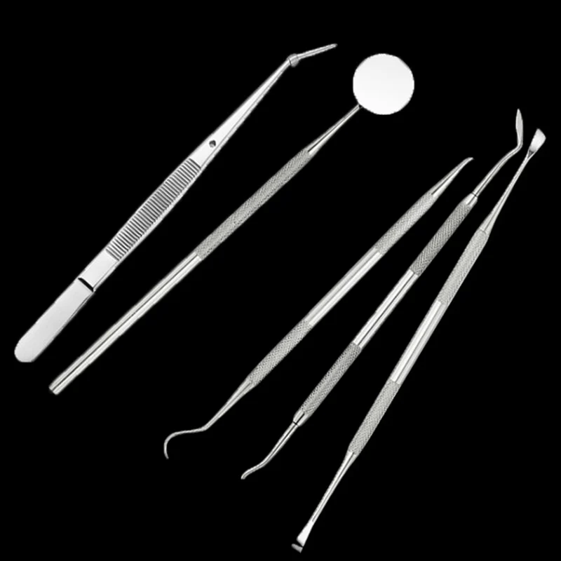 5 шт./компл. инструмент для стоматолога из нержавеющей стали пинцет чистки зубов
